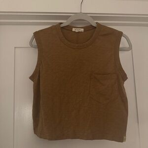 RAG & BONE Mini Slub Pocket Tank - Ocher